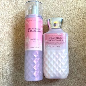 Bath and Body work’s strawberry snowflakes lotion and spray